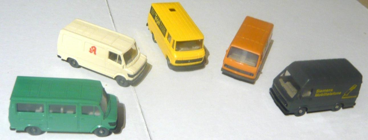 Bild 3: Wiking alt 1:87 5 Lieferwagen Kleinbus MB 207 MB L406 VW LT28