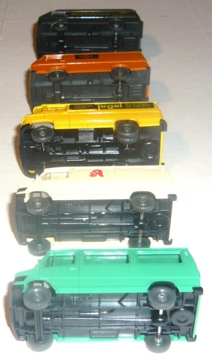 Bild 5: Wiking alt 1:87 5 Lieferwagen Kleinbus MB 207 MB L406 VW LT28