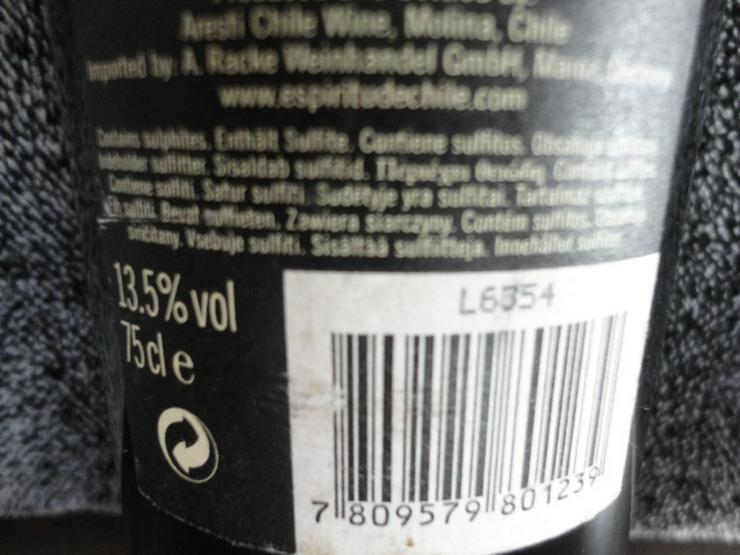 Bild 5: Merlot 2005 " Espiritu de Chile" 0,75 cl / 13,5 % Vol. NEU