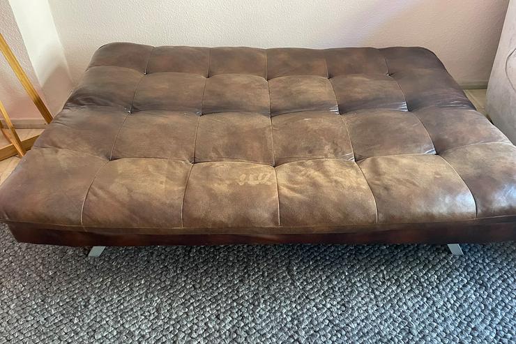 Bild 5: Schlafcouch / Sofa 200 cm breit 140 cm Liegefläche Lederoptik VB