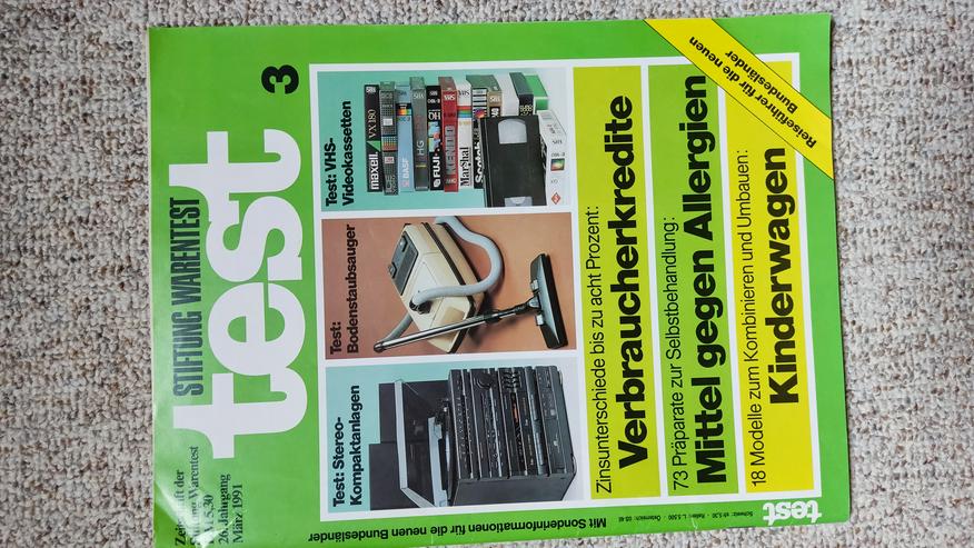 Bild 3: "test"-Zeitung der Stiftung Warentest vom Jahrgang 1991