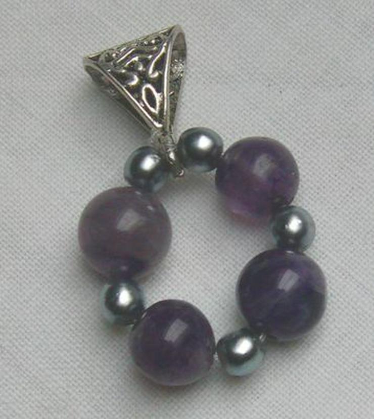 Bild 3: Edelsteinanhänger, Amethyst, Magnetperlen