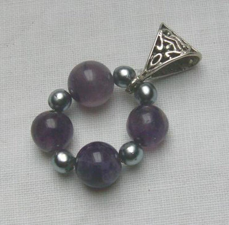 Edelsteinanhänger, Amethyst, Magnetperlen - Anhänger - Bild 1