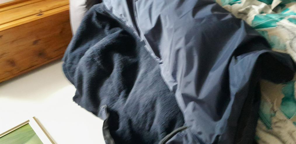 Bild 2: Neu, unbenutzt: 1 Sitzsack für Rollstuhlfahrer, dunkelblau, ganz mit Webpelz gefüttert