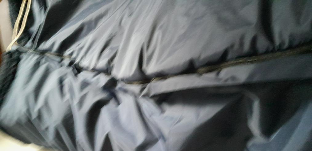 Bild 4: Neu, unbenutzt: 1 Sitzsack für Rollstuhlfahrer, dunkelblau, ganz mit Webpelz gefüttert