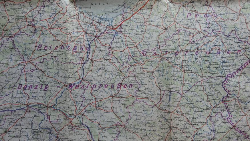 Bild 6: Alte Landkarte Ostdeutschland aus 1940/1942