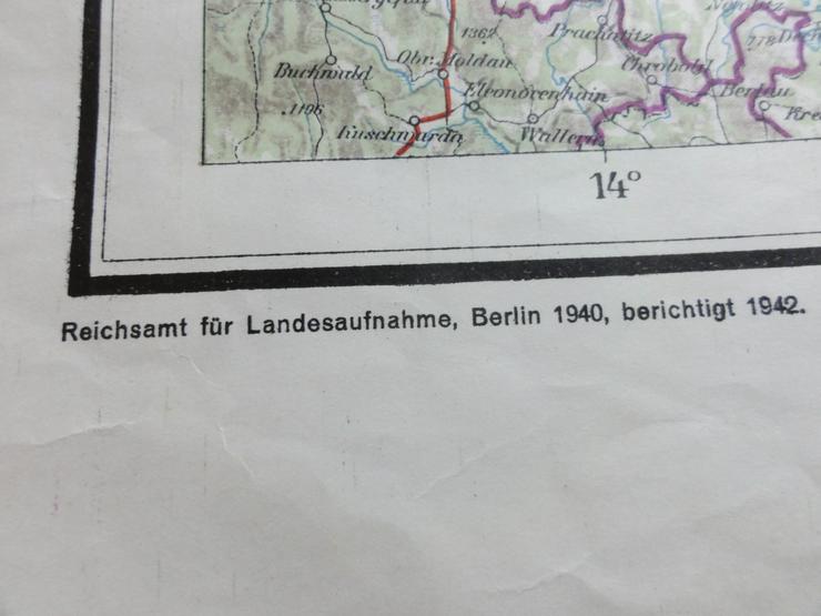 Alte Landkarte Ostdeutschland aus 1940/1942