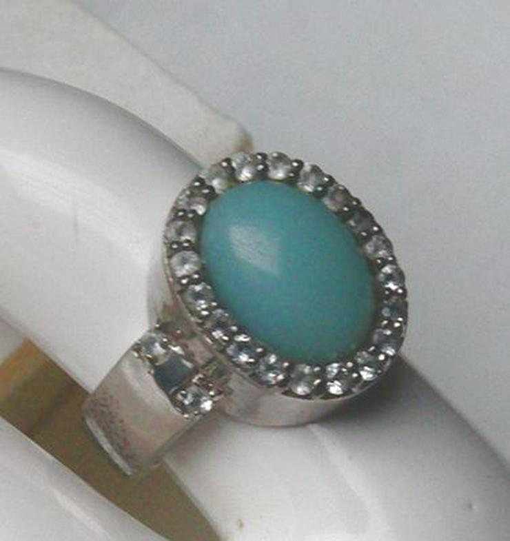 Bild 6: Ring 925 Silber mit gefassten Jade und Weistopasen