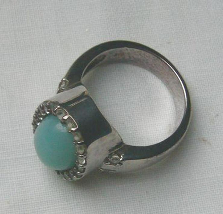 Bild 7: Ring 925 Silber mit gefassten Jade und Weistopasen
