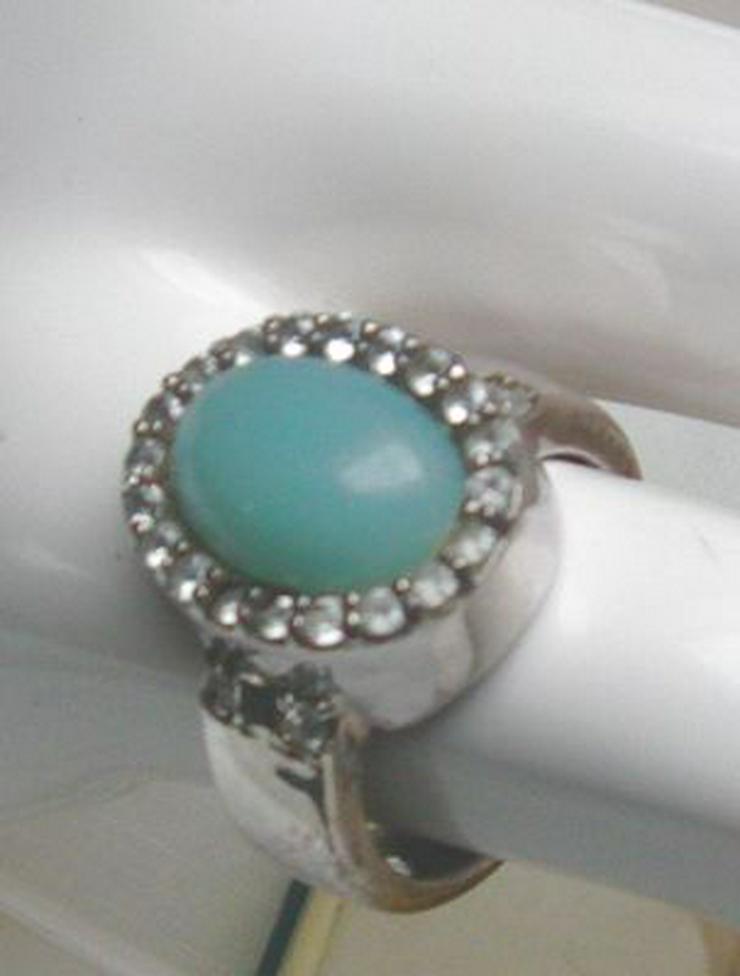 Bild 5: Ring 925 Silber mit gefassten Jade und Weistopasen