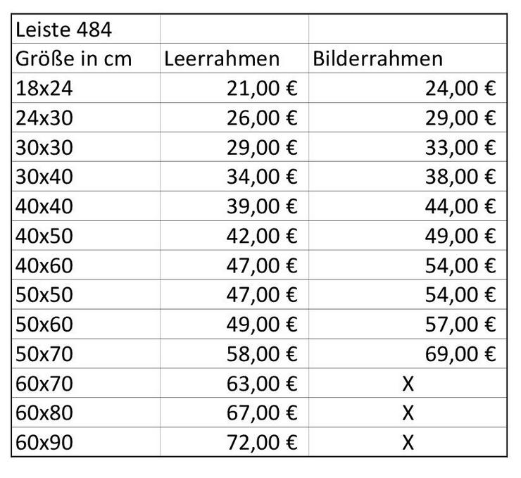 Bild 5: Leerrahmen und Bilderrahmen in alle Größen Gold oder Schwarz 484