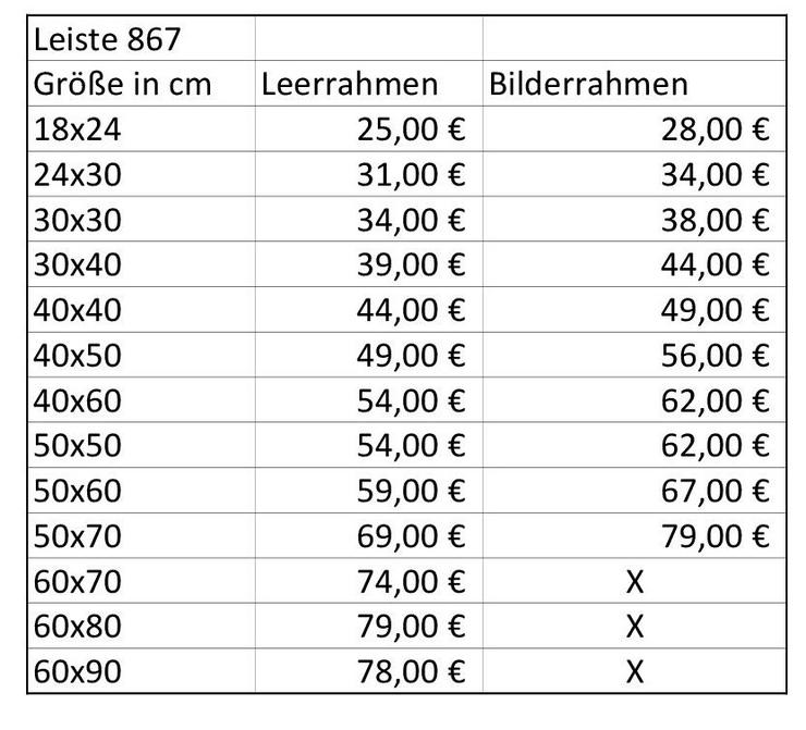 Bild 5: Leerrahmen und Bilderrahmen in alle Größen Gold oder Schwarz 867
