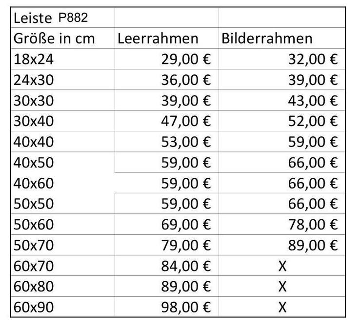 Bild 5: Leerrahmen und Bilderrahmen Sondermaße Gold oder Schwarz 882