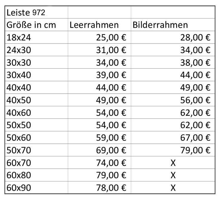 Bild 5: Leerrahmen und Bilderrahmen Sondermaße Gold oder Schwarz 972