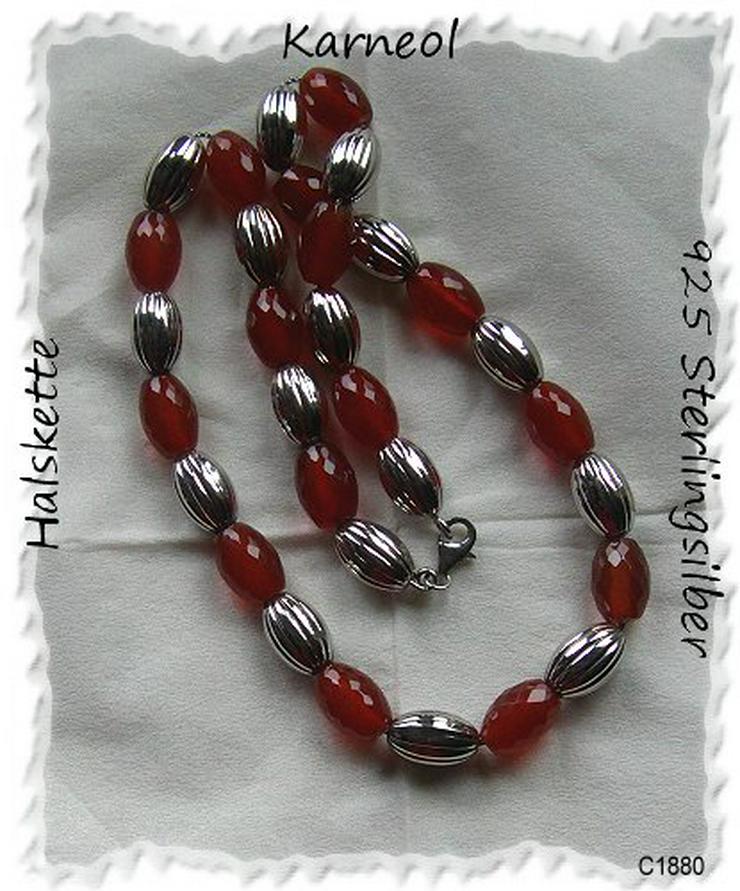 Bild 2: Collier, 925 Silber mit eingelassenen Karneol