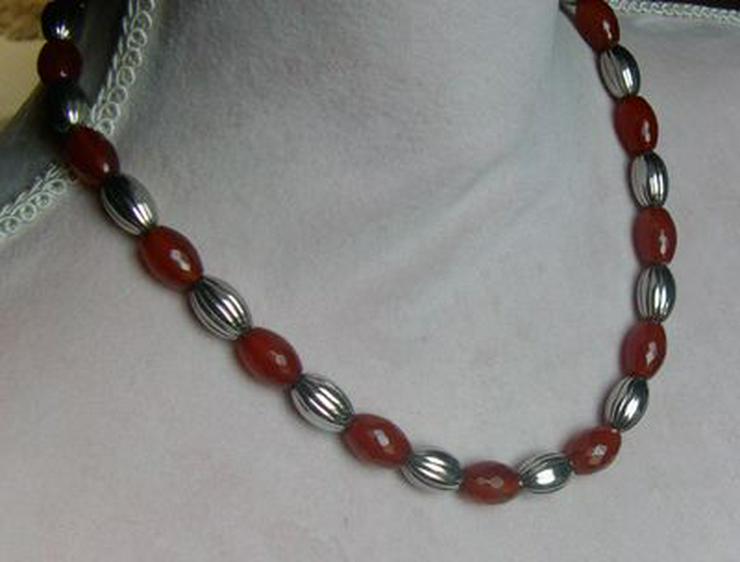 Bild 8: Collier, 925 Silber mit eingelassenen Karneol