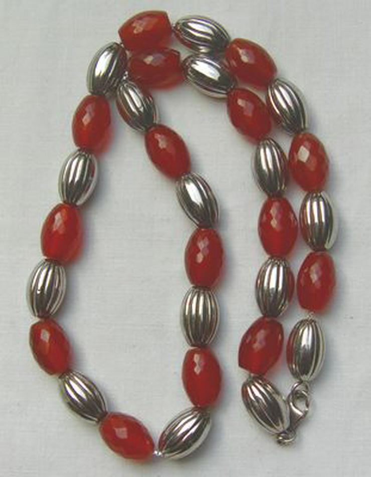 Bild 5: Collier, 925 Silber mit eingelassenen Karneol