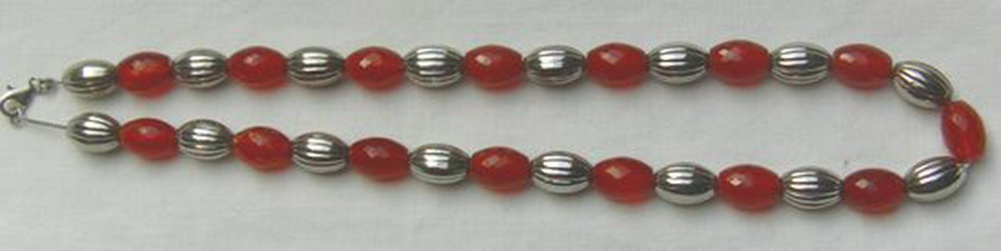 Bild 4: Collier, 925 Silber mit eingelassenen Karneol