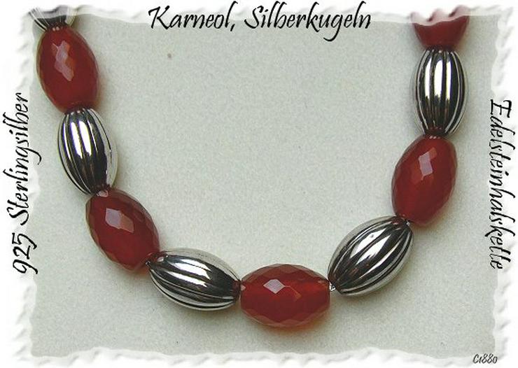 Bild 3: Collier, 925 Silber mit eingelassenen Karneol