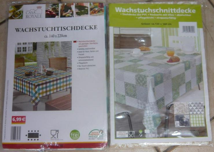 2 Wachstuchtischdecke in OVP unbenutzt 220x140 cm 160x130 cm