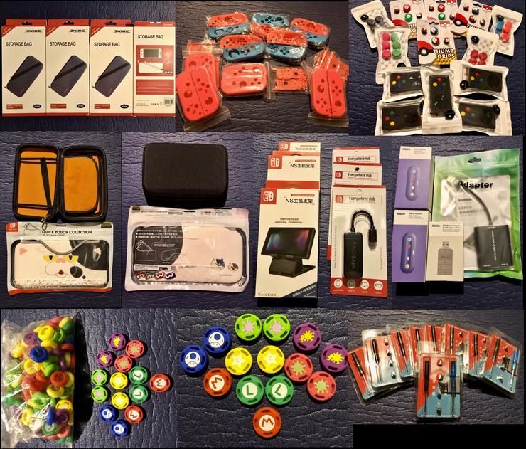 Kellerfund | Nintendo Switch 1 & 2 Zubehör | 180 Teile | Neu & OVP