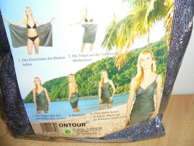 Bild 3: NEU: Damen Strandkleid - Wickelkleid schwarz/silber Einheitsgröße