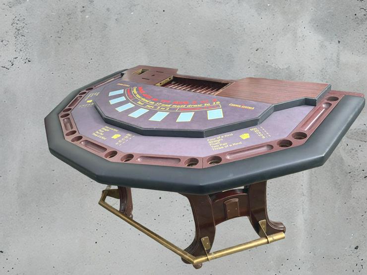 Professioneller Blackjack- / Pokertisch - Casino-Spielqualität mit Chipfächern & Fußablage