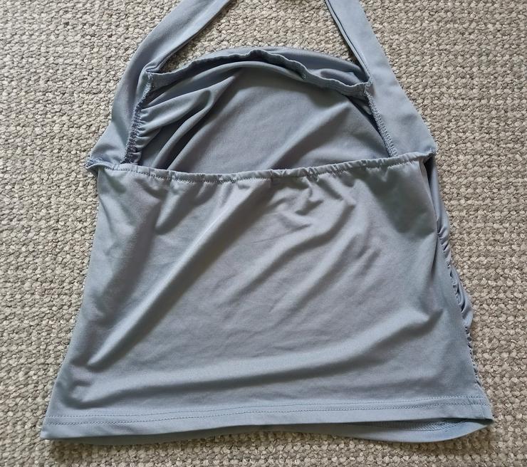 Bild 3: Damen Neckholder Top in stylischem Taubenblau – Größe L – Top Zustand