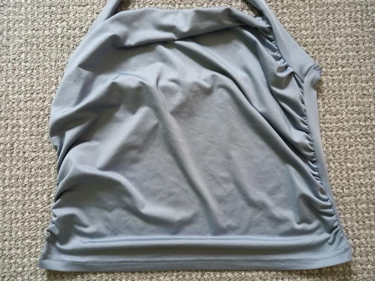 Bild 2: Damen Neckholder Top in stylischem Taubenblau – Größe L – Top Zustand
