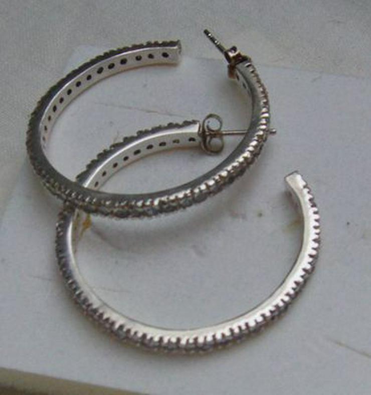 Bild 6: Edelsteinkreolen, 925 Silber mit gefassten Amethysten