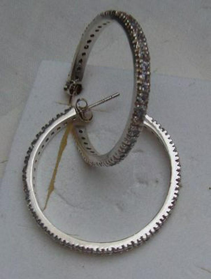 Bild 5: Edelsteinkreolen, 925 Silber mit gefassten Amethysten