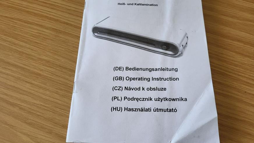 Bild 9: Laminiergerät Kalt / Warm laminieren
