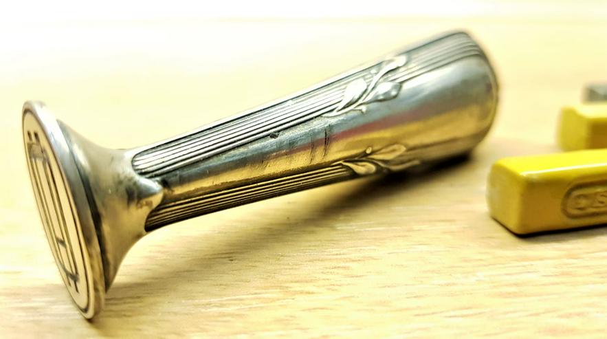 Bild 4: Siegel Stempel 1938 SILBER Initialen Prägung OH