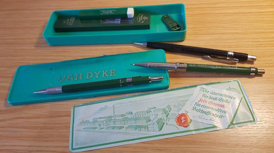 Bild 2: Minenbleistifte: A.W. Faber Castell 1TK 9555 B + 1TK-fine 9705 + 1pentel japan (je30€)