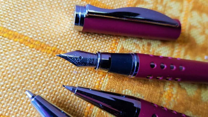 Bild 12: Schreibset iridium point Kugelschreiber Füller Minenbleistift im Etui (OVP, Neu)