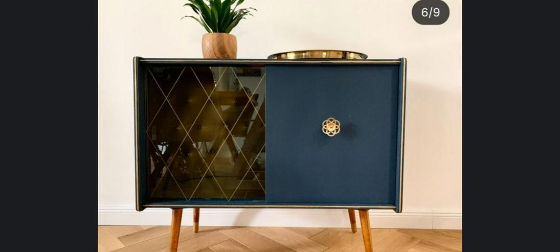 Bild 2: +++RAR+++ antike Hausbar 50 er Jahre Sideboard mit Glas- und Holzschiebetür