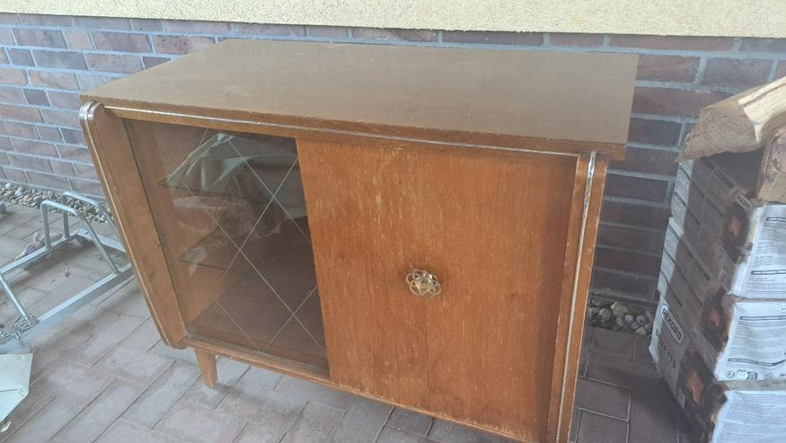 Bild 10: +++RAR+++ antike Hausbar 50 er Jahre Sideboard mit Glas- und Holzschiebetür