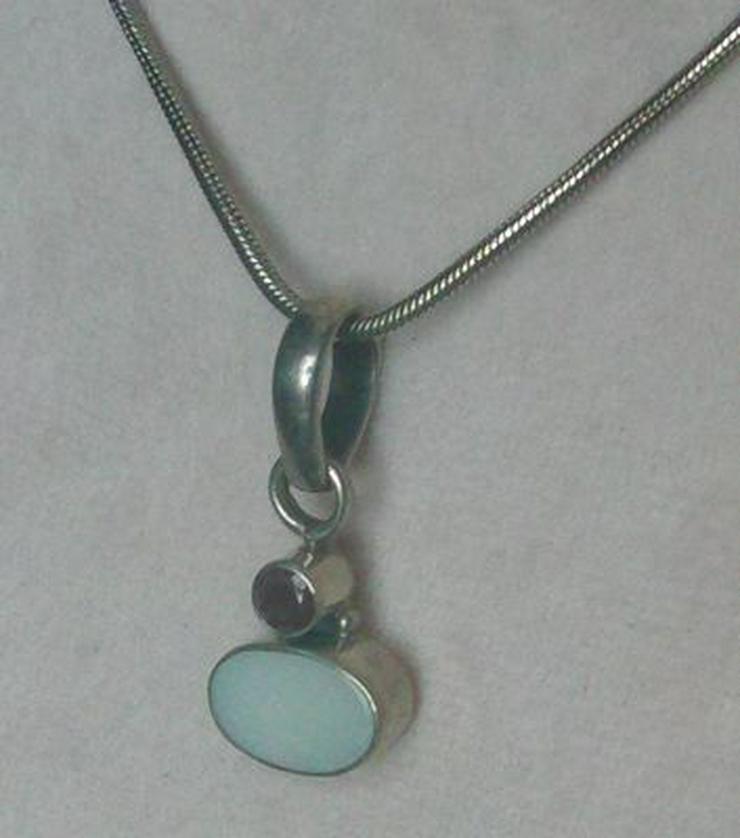 Edelsteinanhänger, 925 Silber mit gefassten Opal und Granat