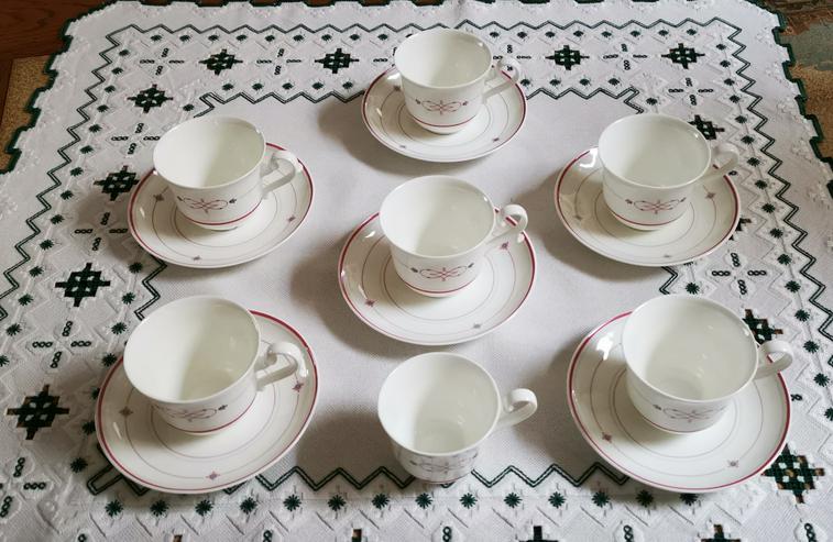 6 Moccatassen von V&B mit Unterteller BoneChina v. Heinrich