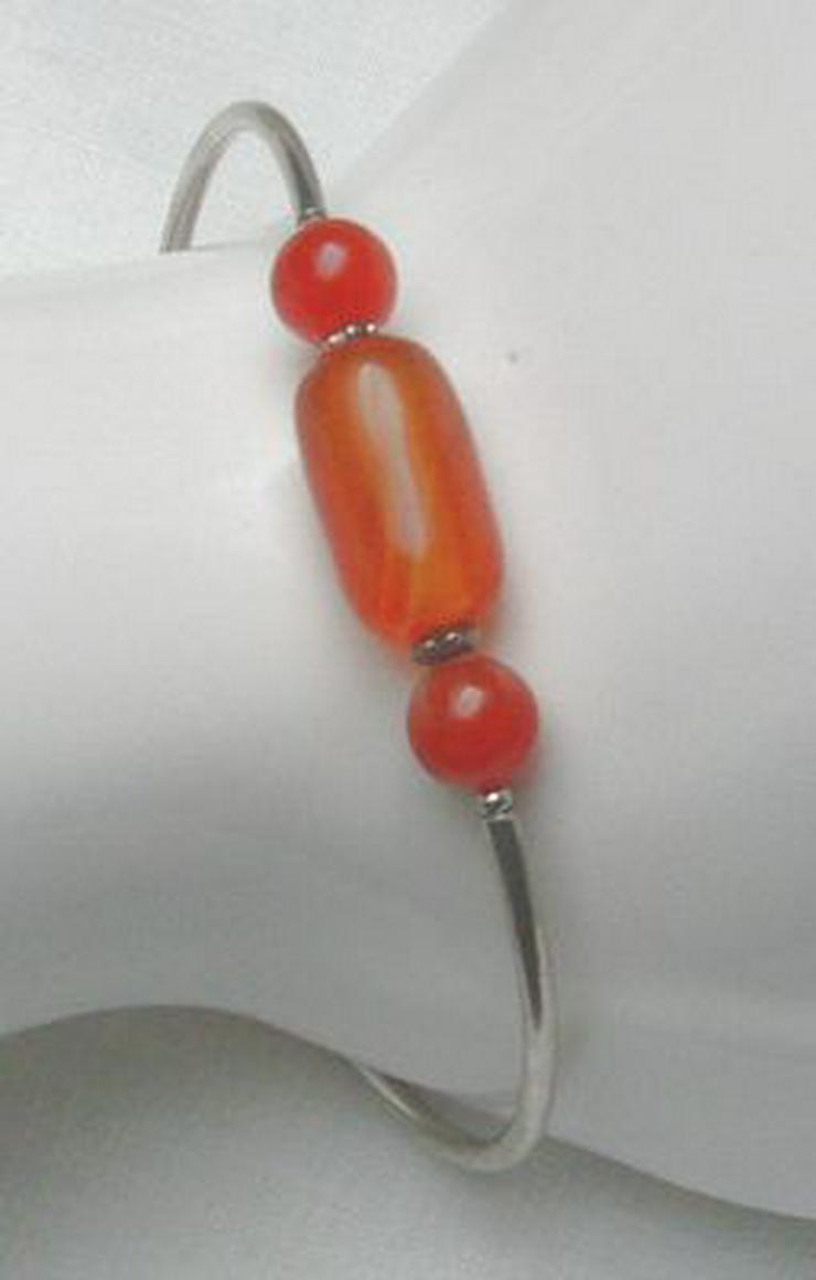 Armreifen, 925 silber mit gefassten Karneol - Armbänder & Armreifen - Bild 1