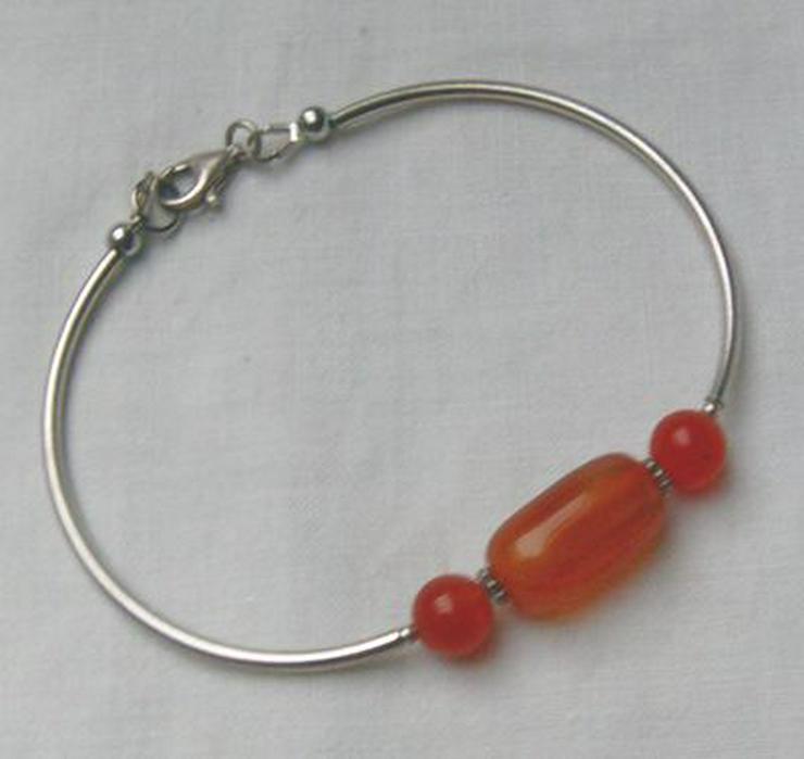 Bild 4: Armreifen, 925 silber mit gefassten Karneol