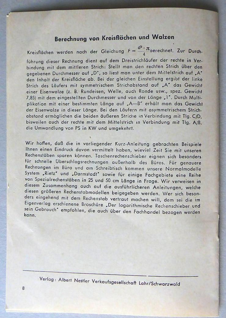 Bild 4: Taschenrechenschieber von Nestler Rietz originalverpack