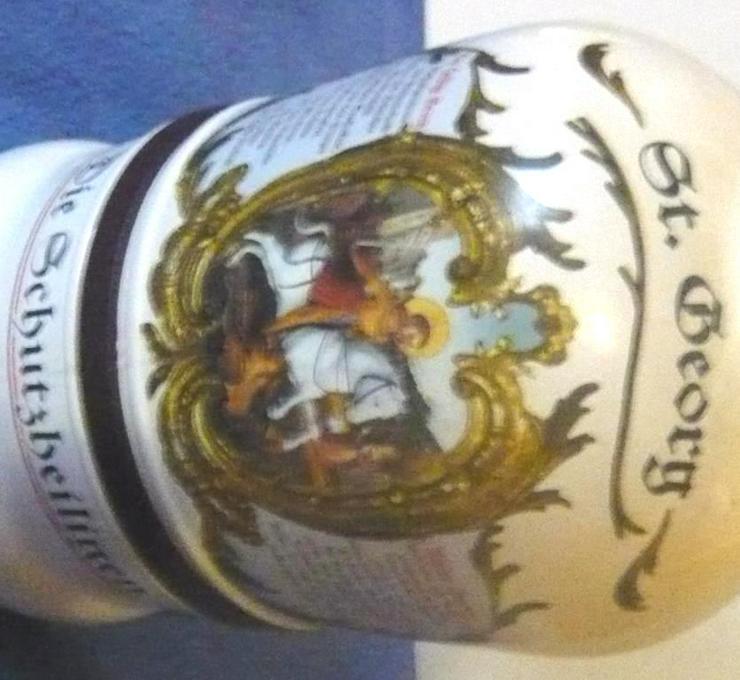 Bild 4: Flasche Krug 2 L "Die Schutzheiligen" St. Georg leer Sammler Deko