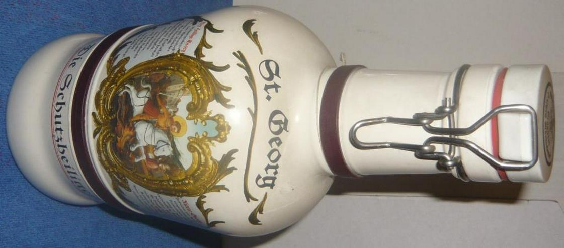Flasche Krug 2 L "Die Schutzheiligen" St. Georg leer Sammler Deko