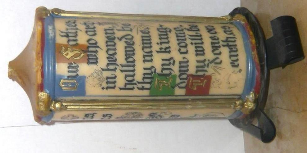 Groß Gebetskerze "Vater unser" in Englisch m Ständer ungebraucht