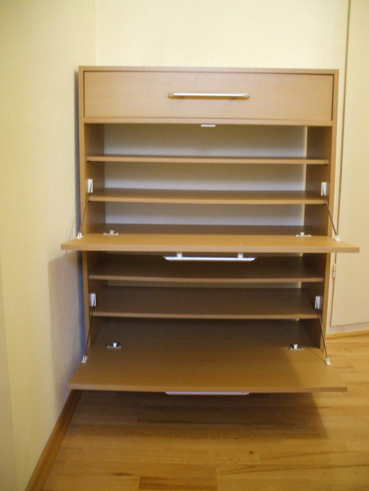 Bild 2: Schuhschrank, 2 Klappen u. Schublade, Buche-Optik