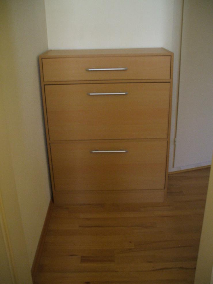 Schuhschrank, 2 Klappen u. Schublade, Buche-Optik