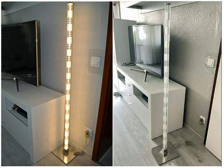 DESIGN LED Stand- Stehleuchte Chrome Edelstahl 22xcm 3xcm 142 cm warm weiß modern top Zustand!