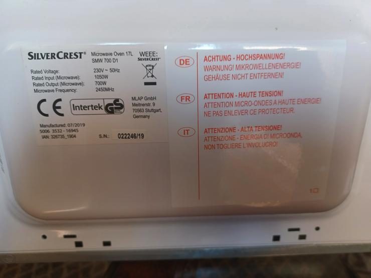 Bild 4: SilverCrest Mikrowelle SMW 700 D1