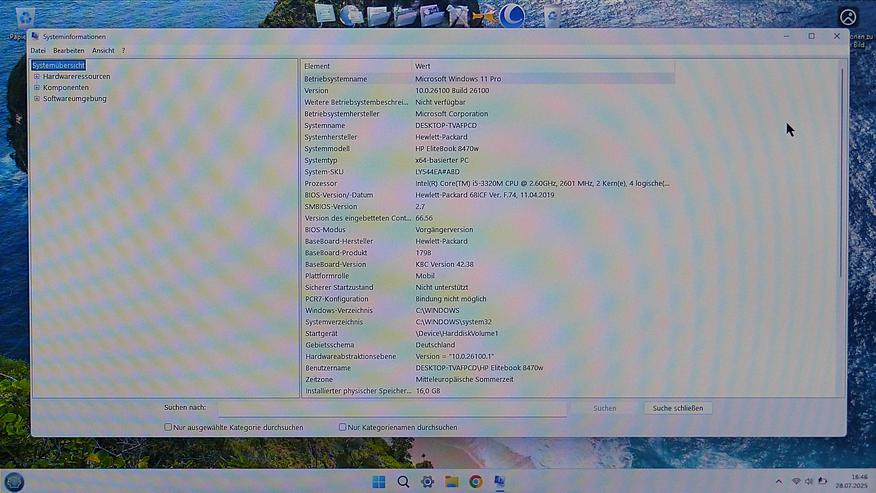 Bild 11: HP Elitebook 8470w(Workstation) i5, 14“HD+, 16GB/256GB, Win11pro, Akku neu